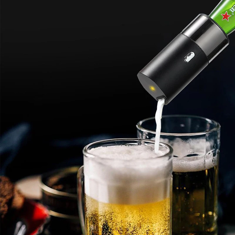 Portable Beer Foam Machine Home Beer Bartender Foamer Table Wine Foamer Suitable for Bottled Wine Aluminum alloy