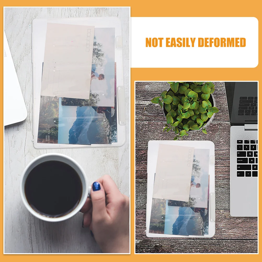 2 قطعة صناديق تخزين الملفات البلاستيكية A5 مع أغطية صندوق منظم المستندات الشفاف لمكتب المنزل والمدرسة استخدام مقاوم للماء متعدد الوظائف