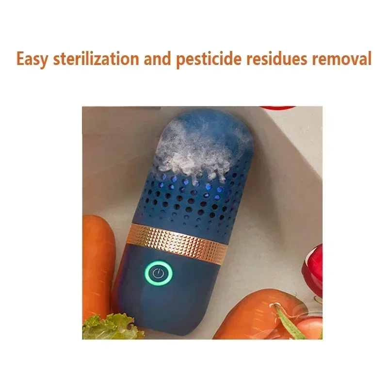 Nouvelle Capsule purificateur de fruits et légumes, Machine de nettoyage des aliments, stérilisation domestique, élimination sans fil des résidus de pesticides