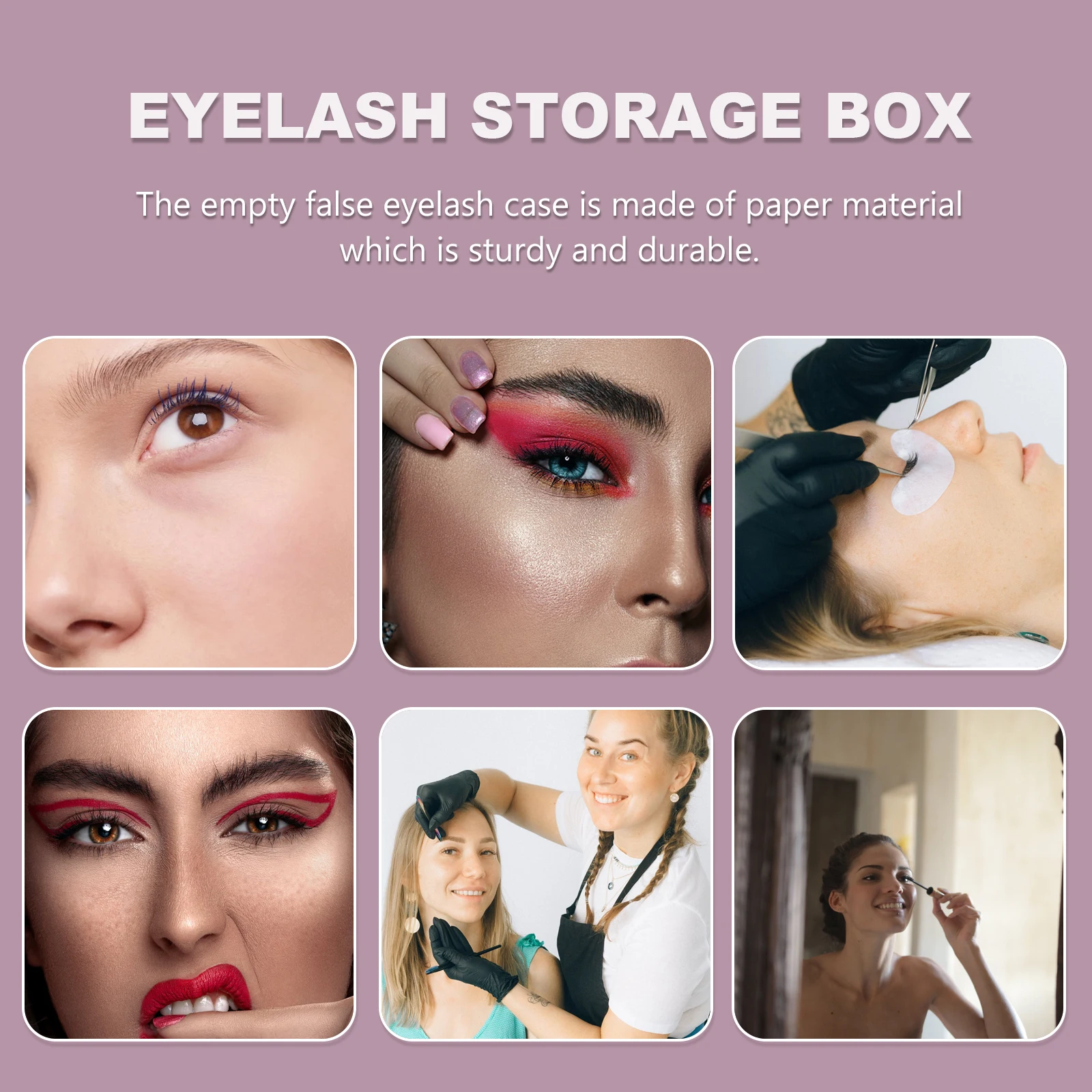 

1pc Empty Lash Storage Boxes Lightweight False Holder Paper Material Eyelash Packing Box Dustproof Resistant Sealing Case