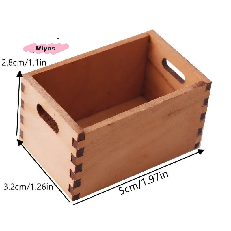 1/12 Domek dla lalek Mini Drewniany Koszyk do Przechowywania Model Mebli do Domku dla Lalek Mikro Scena Dekoracyjne Akcesoria