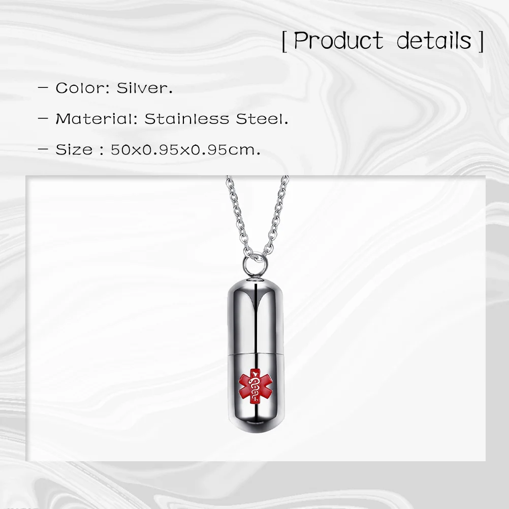 薬ペンダントネックレス ステンレススチール レディースファッションジュエリー 日常パーティー 結婚式 記念日 誕生日プレゼント