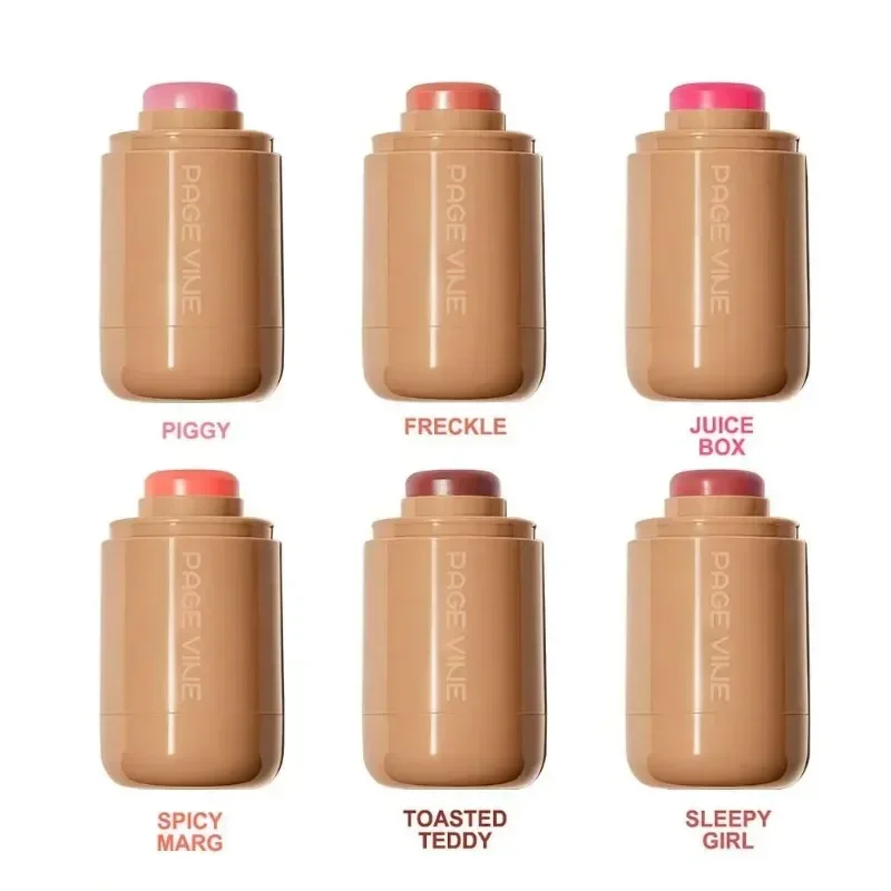 6 Colors Makeup Blush Stick Solid Waterproof Face Rouge Blusher Highlight Lasting Lip And Cheek Hydrating Stick Multi-Use Makeup