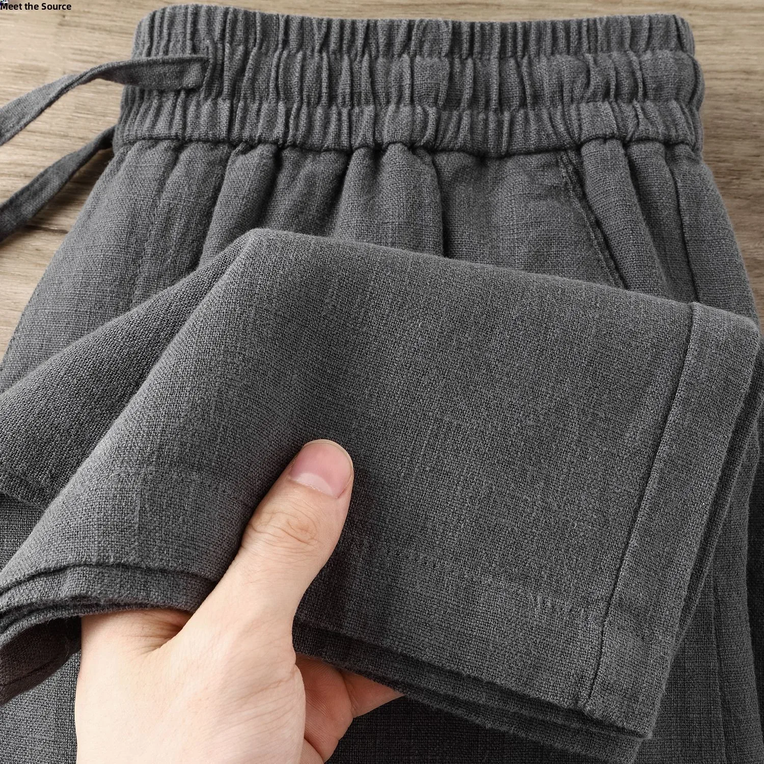 

Легкие свободные брюки прямого кроя из хлопка и льна для лета, дышащие повседневные брюки с высокой эластичностью, длинные брюки для мужчин и женщин