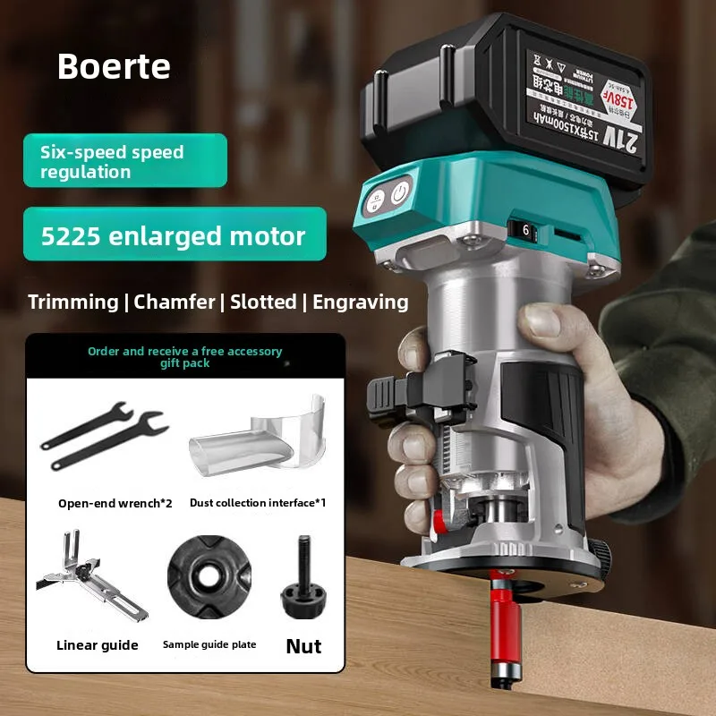 Bürstenloser Lithium-Batterie-Trimmer, kabellose Multifunktions-Schlitzmaschine für die Holzbearbeitung, Aluminium-Kunststoff-Platten-Graviermaschine