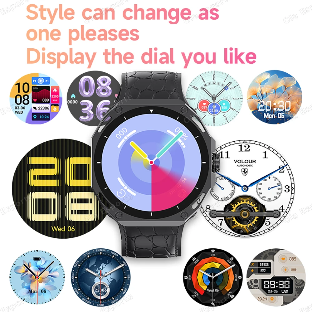 الرجال النساء NFC ساعة ذكية بلوتوث دعوة صوت مساعد معدل ضربات القلب مراقبة النوم Smartwatch 100 + وسائط رياضية عداد الخطى على مدار الساعة