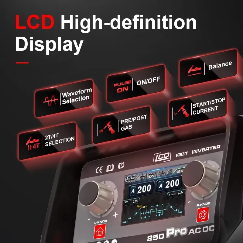 

Сварочный аппарат 110В/220В с ЖК-дисплеем, AC/DC TIG, для алюминия, импульсный, холодная сварка