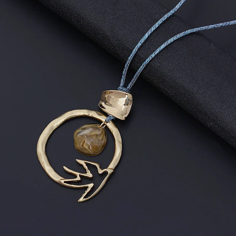 Hollow Out Resin Pendant Necklace for Women Unique Shape Jewelry