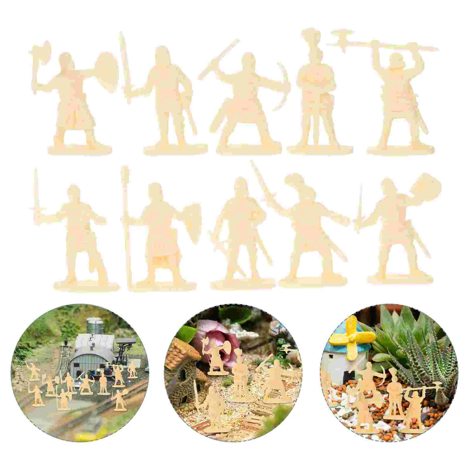 

200 Pcs Model Toys Mini Tiny People Sand Table Decors Medieval Soldier Figures Plastic Small Crafts Models