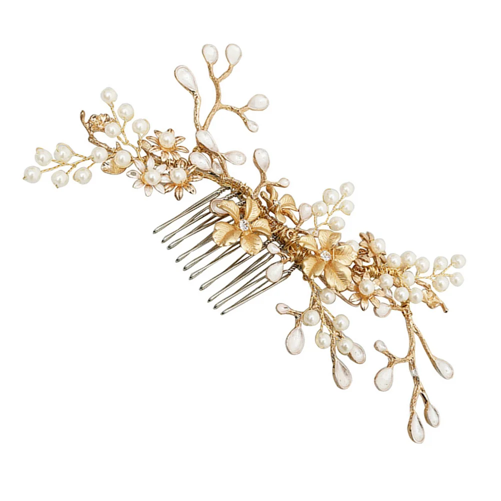 Gorgeous Pearl Hairpin Comb Stylish Flower Design for Wedding Party Summer Picnic Headwear Flower Hairpin Comb