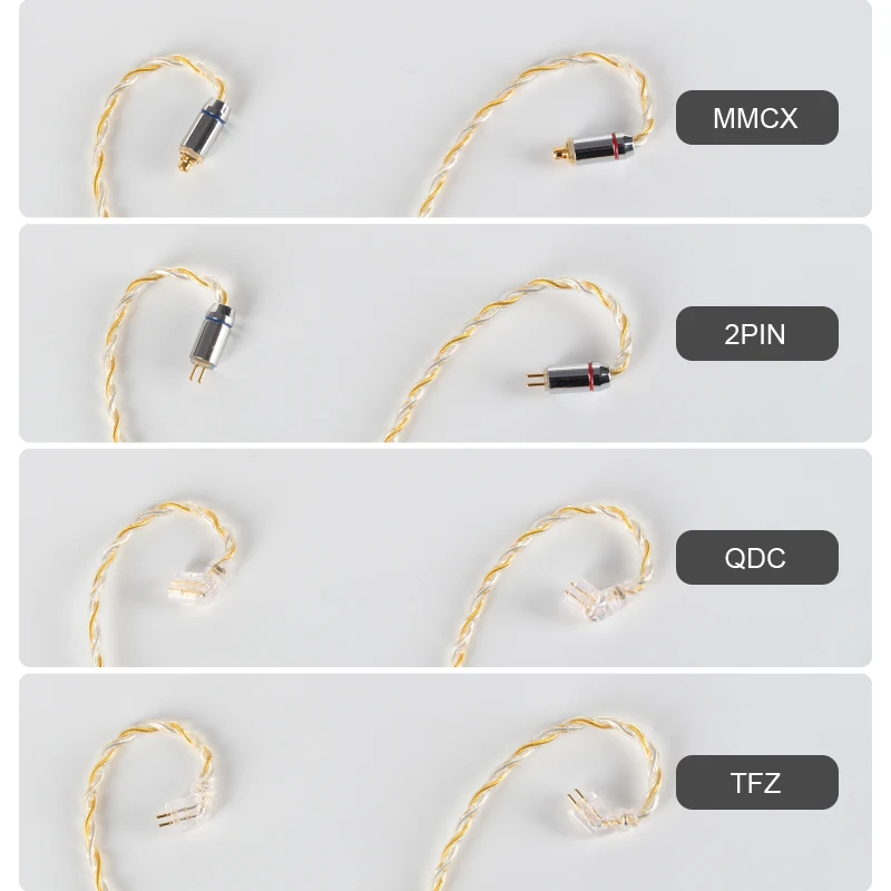 XINHS 24 Core 5N Đồng Mạ Bạc Tai Nghe Cáp MMCX 0.78Mm 2Pin QDC Tai Nghe TFZ Cổng Kết Nối Tai Nghe Cáp Nâng Cấp