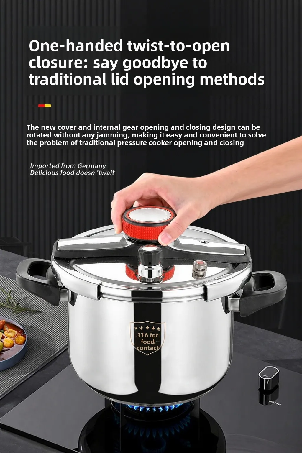316 stainless steel pressure cooker 2026 new household explosion-proof pressure cooker multi-function