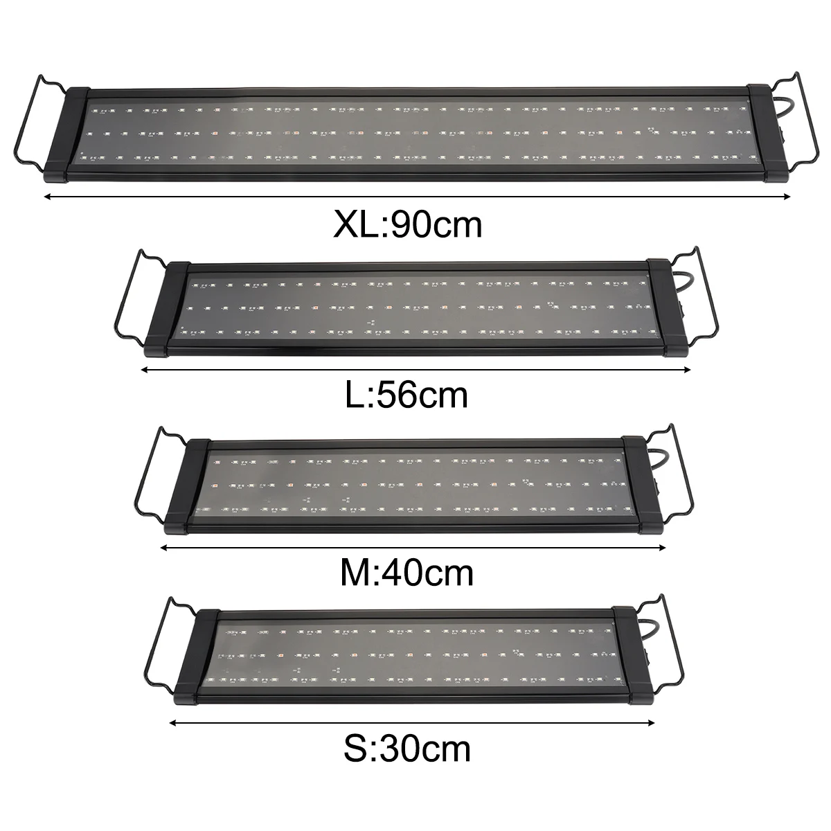 30cm-90cm Full Spectrums LED Aquarium Lights Slim Fish Tank Light Extendable Brackets Lamp with Adjustable Bracket