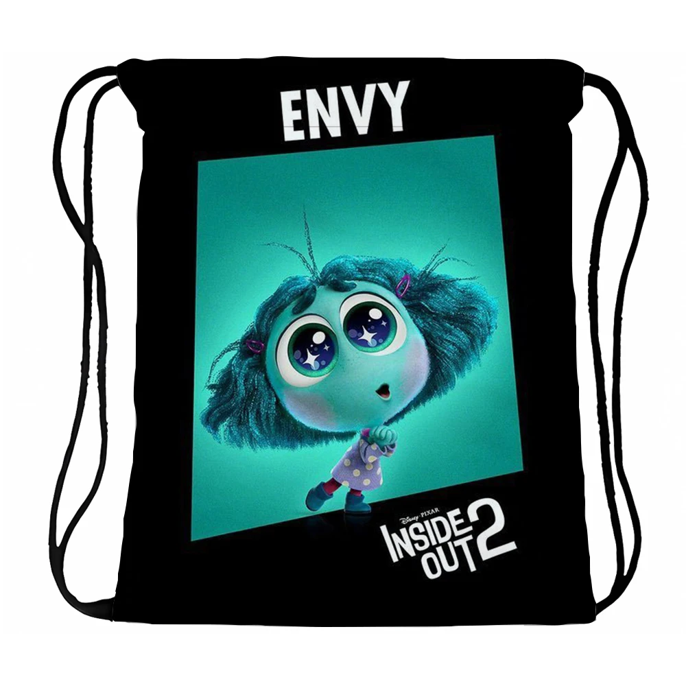 Disney Inside Out 2 Drawstring Backpack Kids Anime Printed Draw String Bag Children Casual Accessories Shoulders Storage Bags