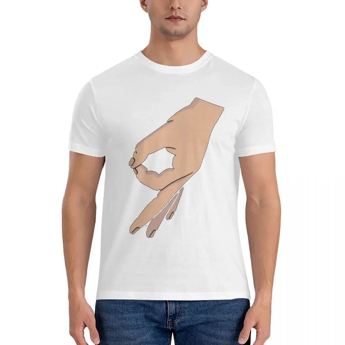 Círculo jogo mão engraçado gotcha meme feito você parecer camiseta para homem algodão plus size t camisas masculinas manga curta o-pescoço topos S-6XL