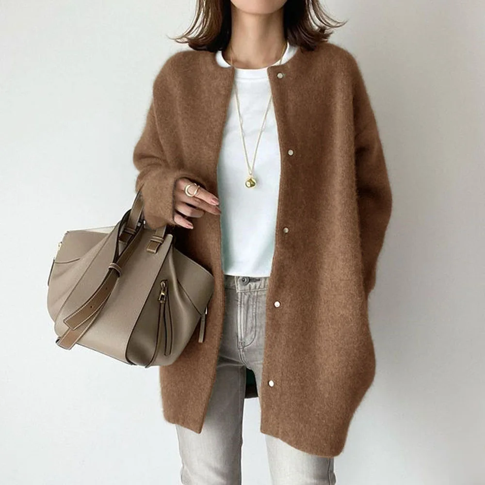 Women's Autumn New Super Soft Knitted Jacket With A Slimming Design And A Niche Loose Fit Woolen Coat For Women 2025