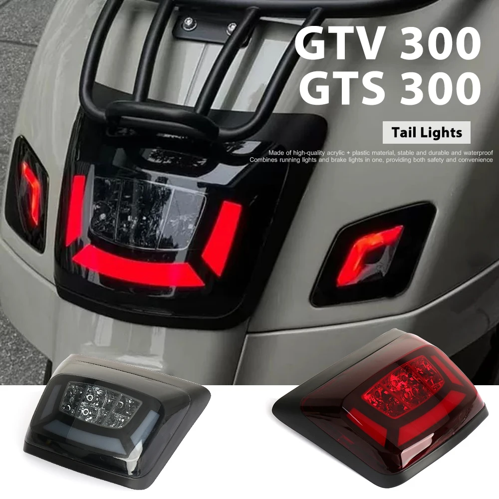 

For Vespa GTS300 GTV300 GTS 300 GTV 300 2023 2024 2025 Motorcycle LED Tail Brake Light Rear License Lamp Daytime Running Signal