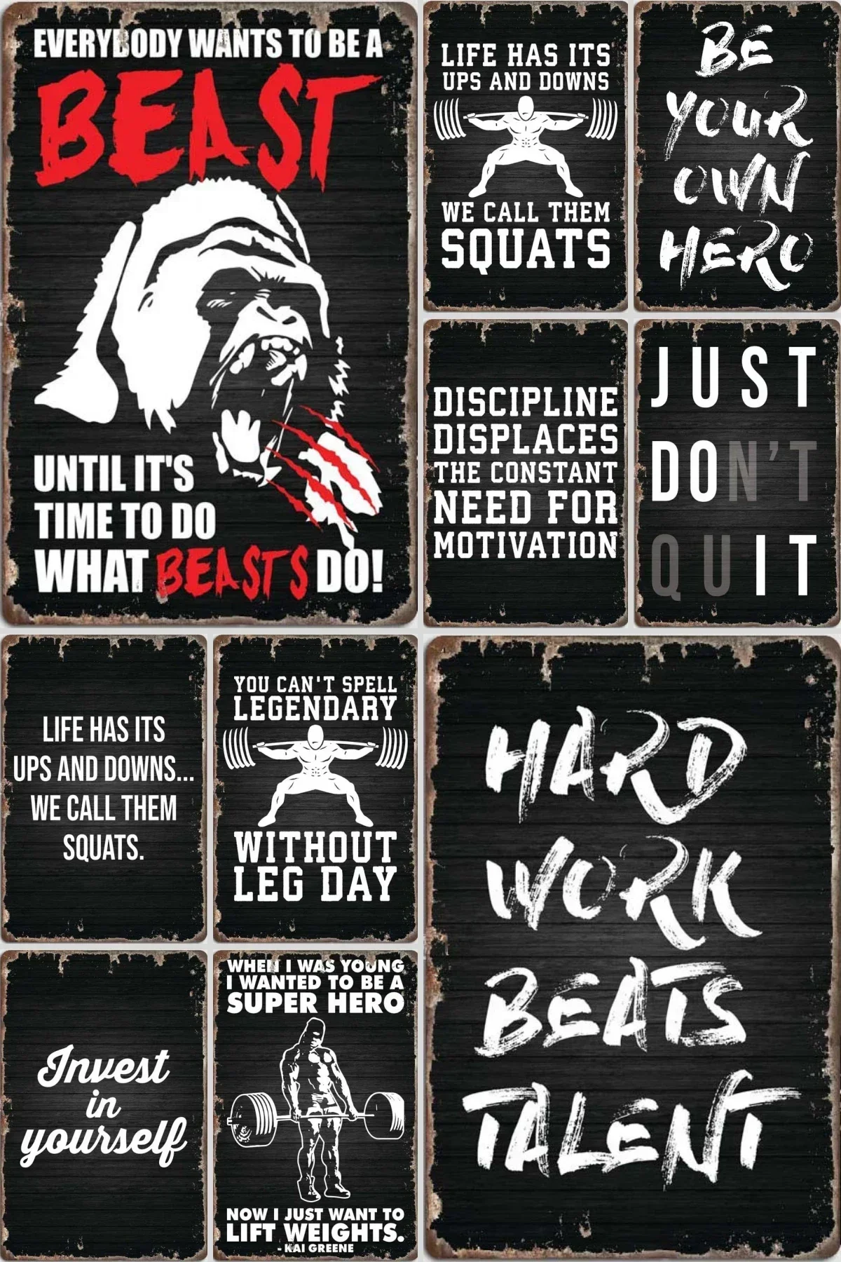 

Gym Motivation Bar Decoration Man Cave Metal Sign Inspirational Kitchen Dining Room Wall Art Decor for Room Decors Aesthetic