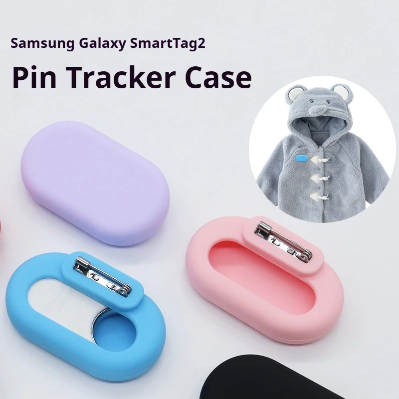 Eayburst Cover für Samsung Galaxy SmartTag2 Hülle mit Pin, rutschfeste weiche Silikonhülle für Kinder, GPS-Tracker-Zubehör – Detail 2
