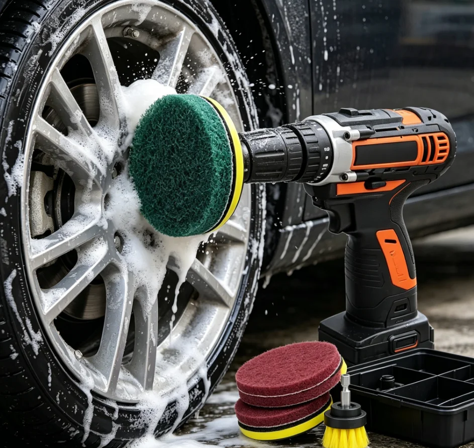 Upgrade Your Cleaning Routine With This 8-Piece Drill Power Brush Tile Scrubber Kit!