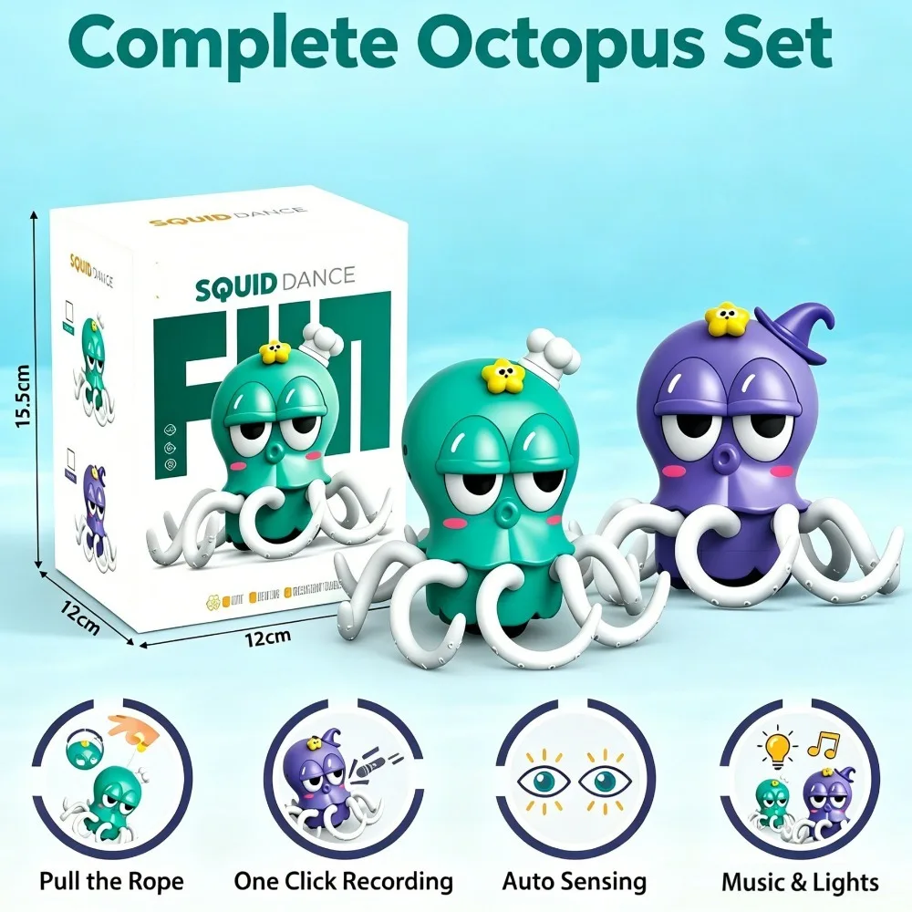 Electric Dancing Octopus Toy Automatic Induction Obstacle Avoidance Colorful Musical Interactive Crawling Octopus Toys view 4