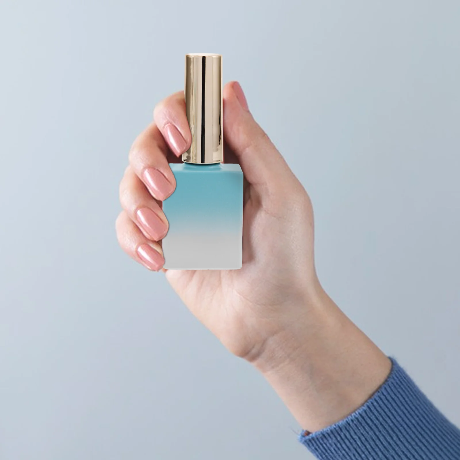 

8Pcs Nail Polish Empty Bottles Glass 11.7ml Refillable Gradient Design Built-in Brush Nail Art Sample Containers