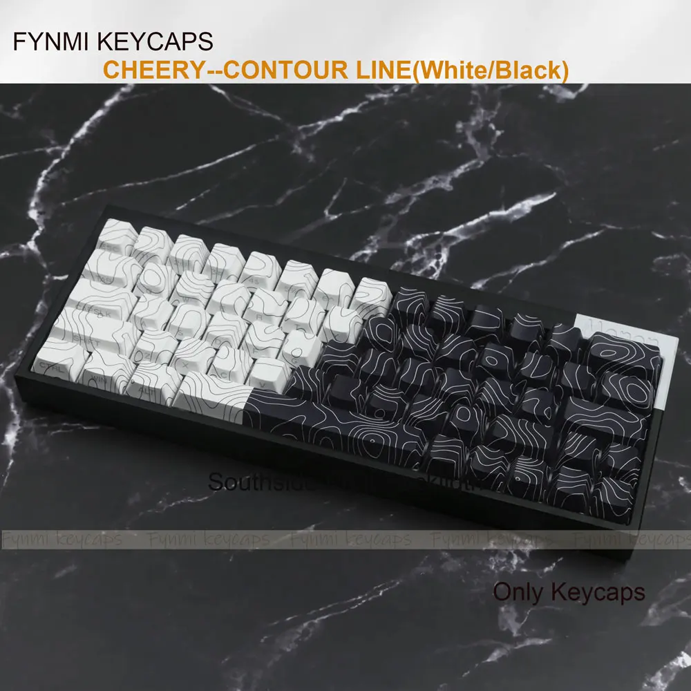 Fynmi Contour Original Theme Cherry PBT Keycaps ISO ANSI South Side Print keycaps 136 keys for Full Size Mechnical Keyboard