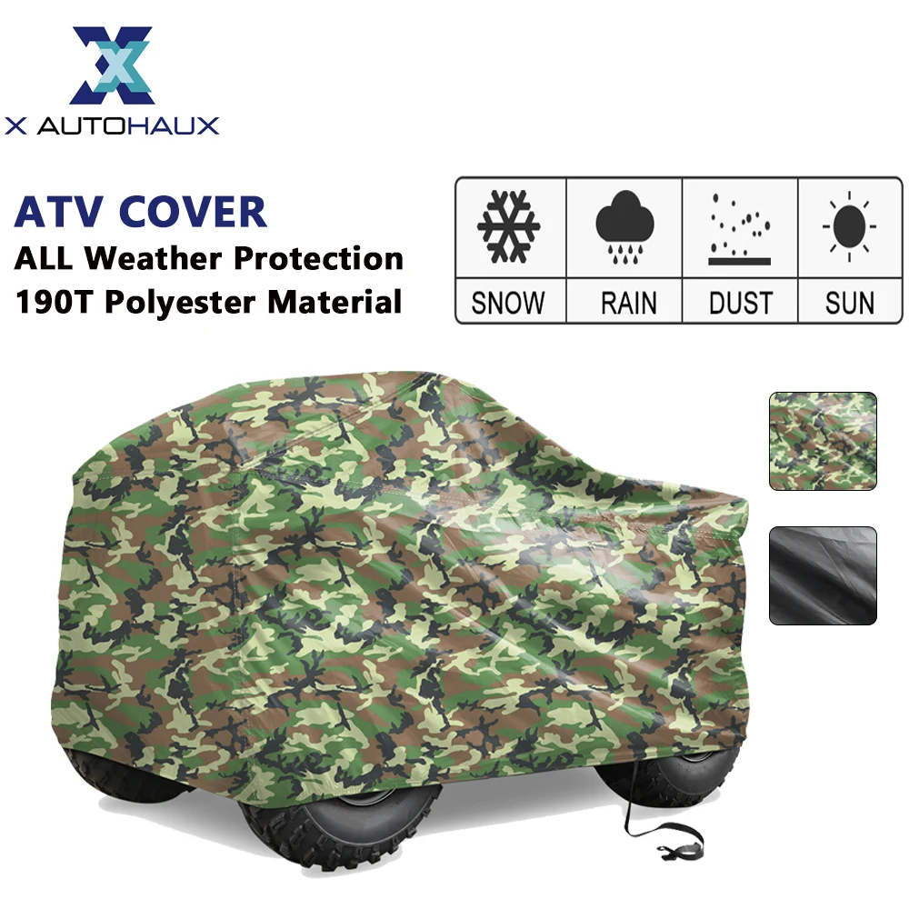 

X Autohaux 190T Полиэстеровый чехол Materia для тяжелых квадроциклов с сумкой для хранения Быстрорегулируемые ремни для защиты от дождя, снега, солнца и пыли