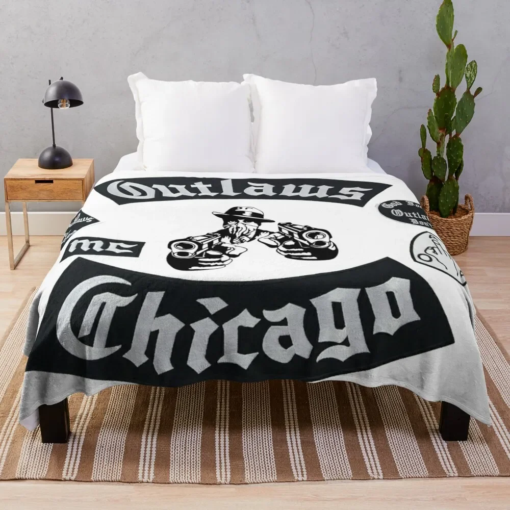 CHICAGO OUTLAWS MOTORCYCLE CLUB Throw Blanket For Decorative Sofa Winter beds Blankets Sofas Of Decoration Blankets