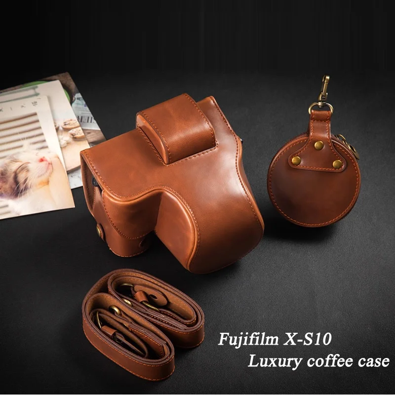Luxury PU Leather Camera Case Bag Pouch For Fujifilm XS10 X-S10 With 15-45mm 18-55mm Lens