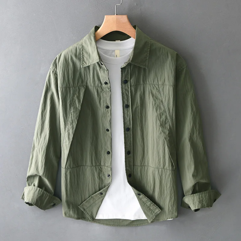 

Весенне-осенний новый дизайн, рубашка с длинными рукавами, мужской американский уличный комбинезон, рубашка, свободное повседневное пальто