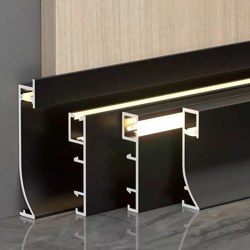 1M Led Embedded Boden Ecke Sockel Linie Aluminium Profil Baseboard Kanal Korridor Hause Treppen Wand Dekor Harte Streifen licht