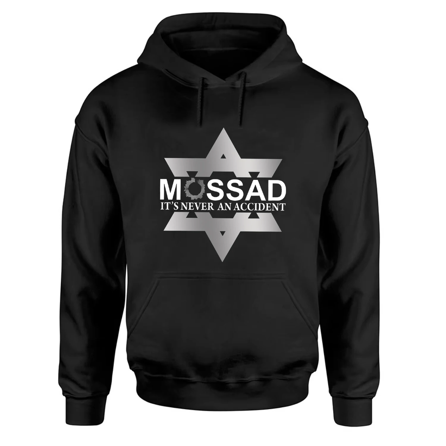 It's Never An Accident - Star of David Mossad Pullover Hoodie New 100% Cotton Comfortable Casual Mens Sweatshirt Streetwear