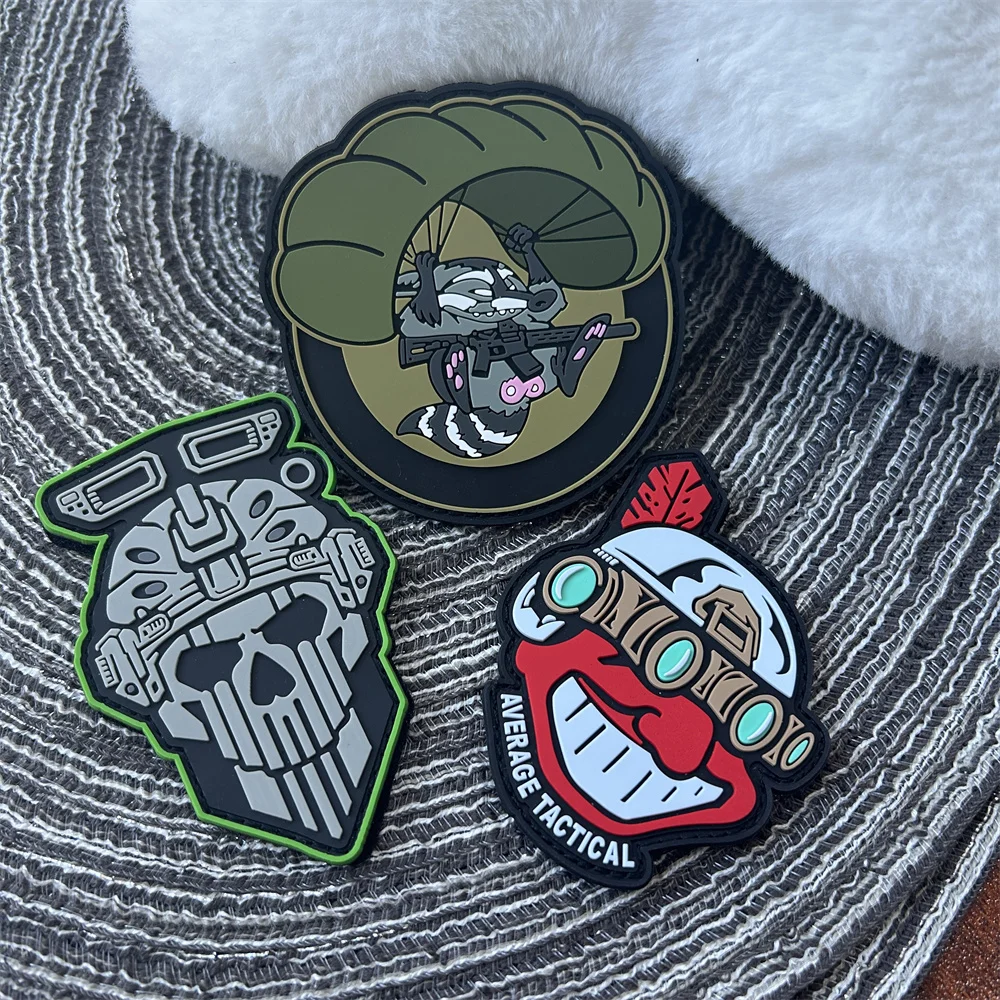 

Punisher Gothic Skull Morale Badge Parachute Sniper PVC Tactical Patch Outdoor Equipment Military Armband Backpack Stickers