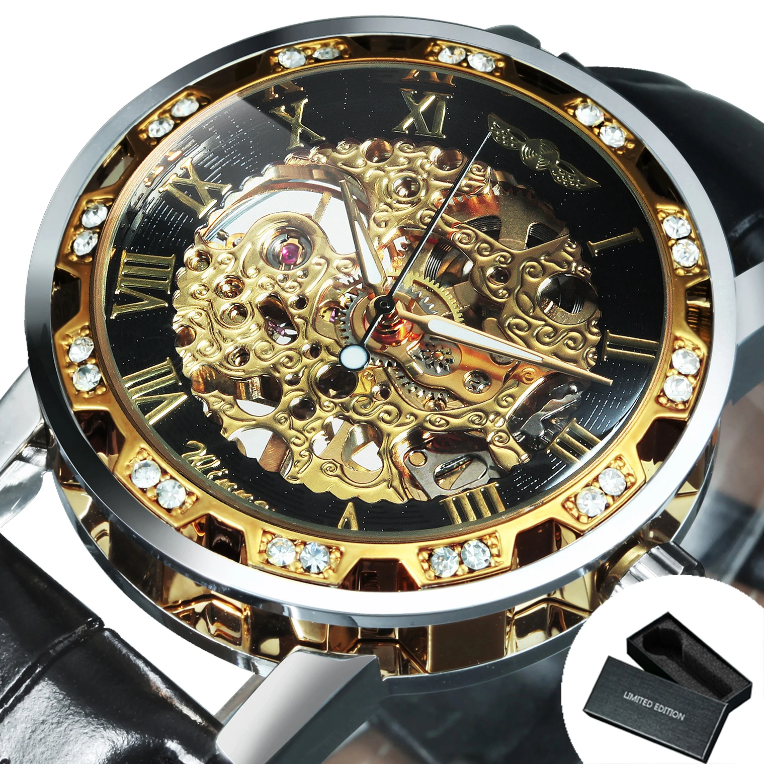 Women's Vintage Gold Skeleton Mechanical Watch