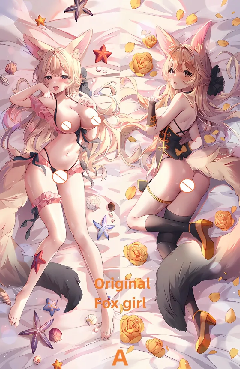 

Подушка Dakimakura в стиле аниме, оригинальная Двусторонняя наволочка для девушек из лисы, наволочка в натуральную величину, подарки на заказ