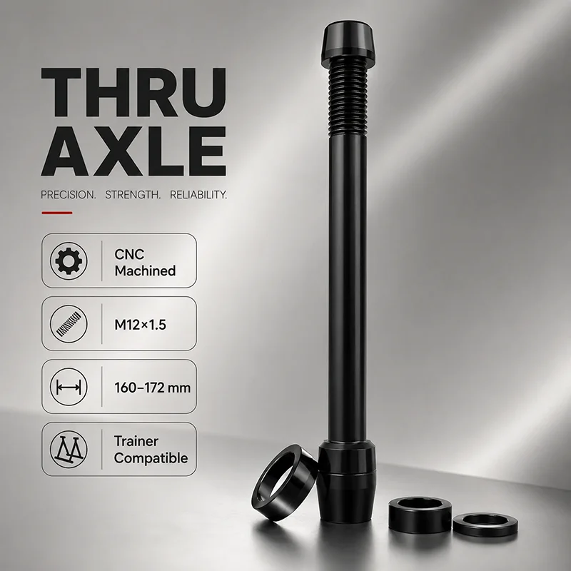 Bicycle Trainer Thru Axle M12x1.0/1.5/1.75, 160-172mm or 166-178mm Rear Wheel Adapter with 3 Spacers