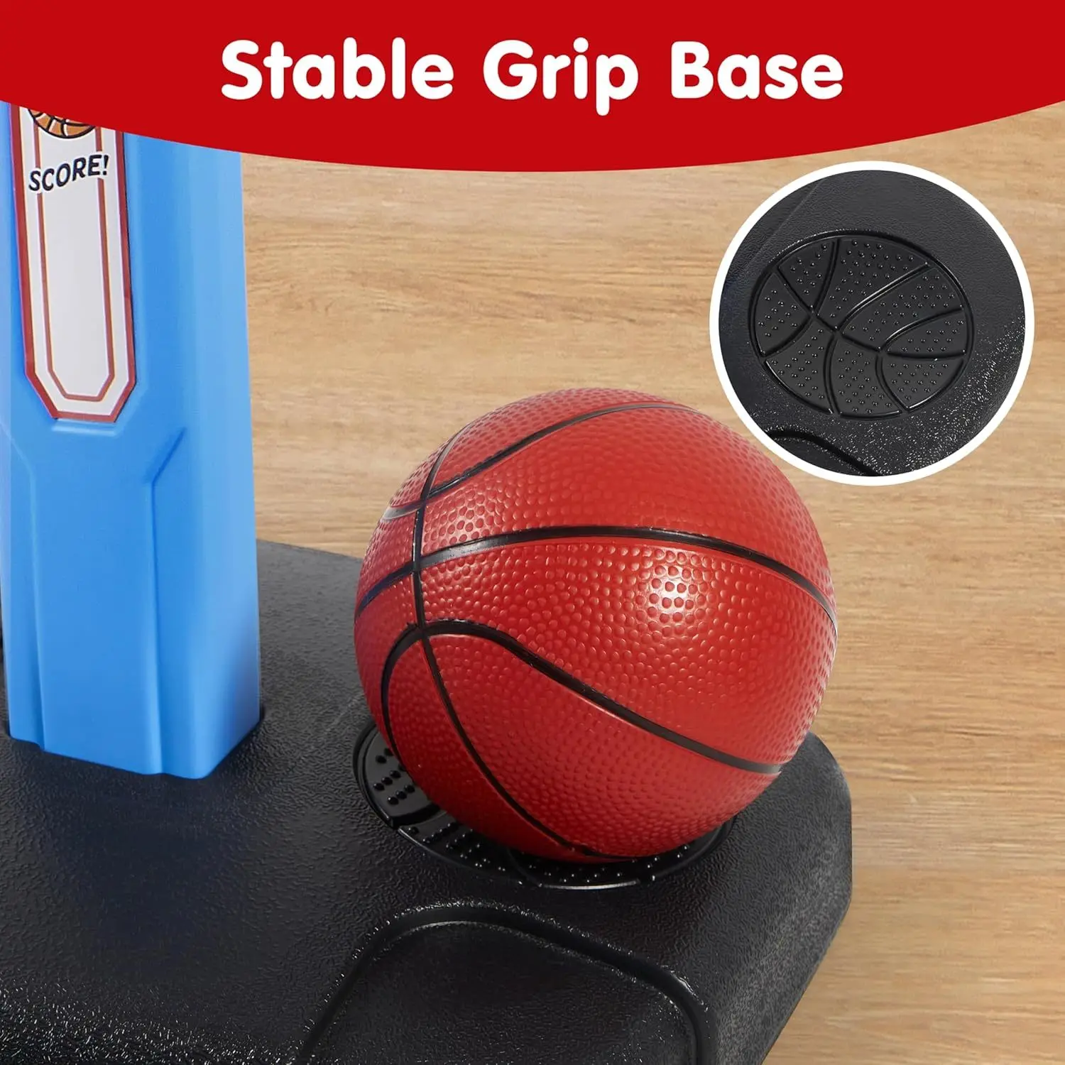 JOYFY Kleinkinder Basketball-Arcade-Spielset Verstellbares Basketballkorb-Set mit 4 Bällen für Kinder Weihnachts- und Geburtstagsgeschenk – Detail 6