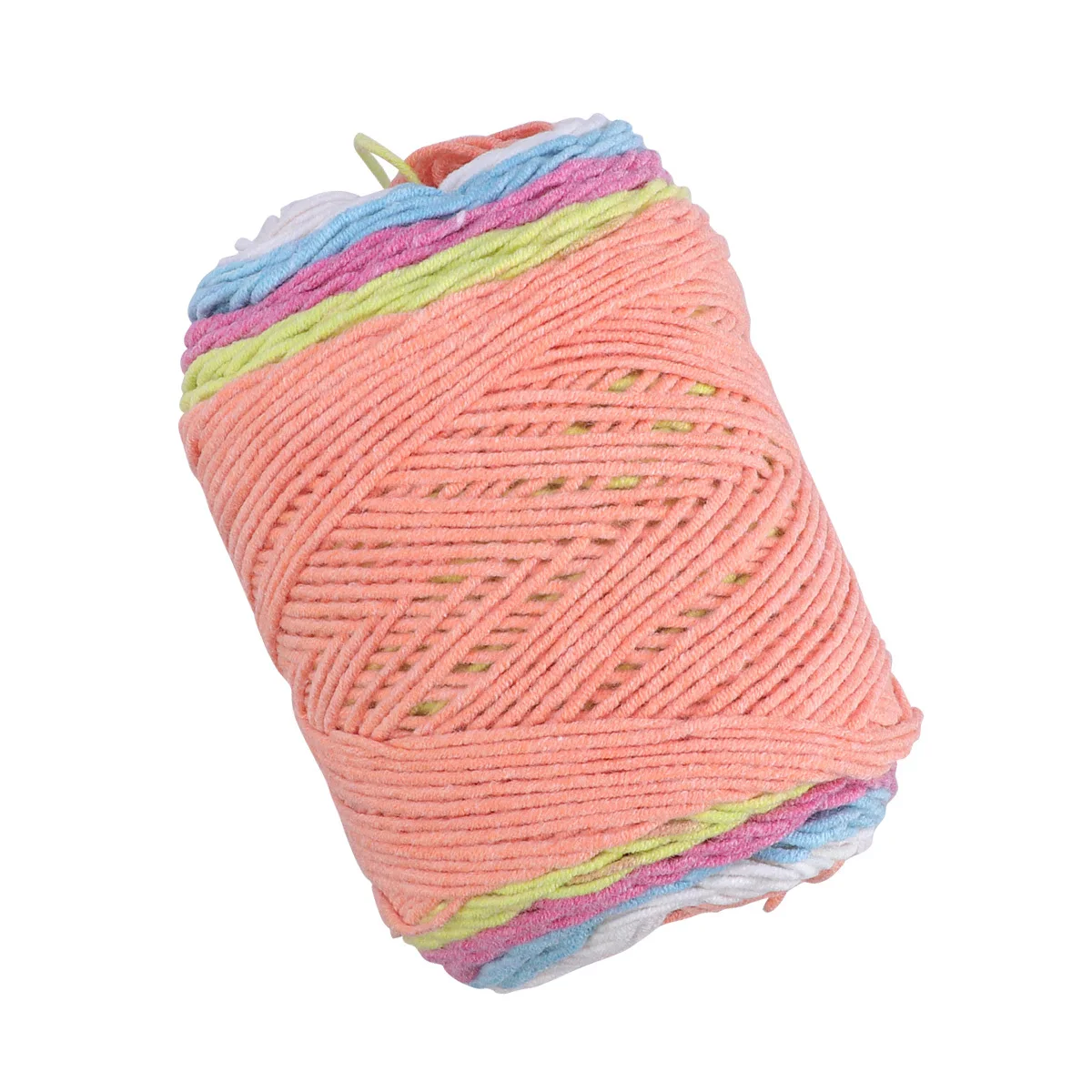 1 rolka tęczowej, kolorowej włóczki dziewiarskiej, wysokiej jakości mieszanka bawełny i akrylu, odporna na mechacenie, miękka, gruba, ręcznie robiona wełna do szydełkowania czapek.