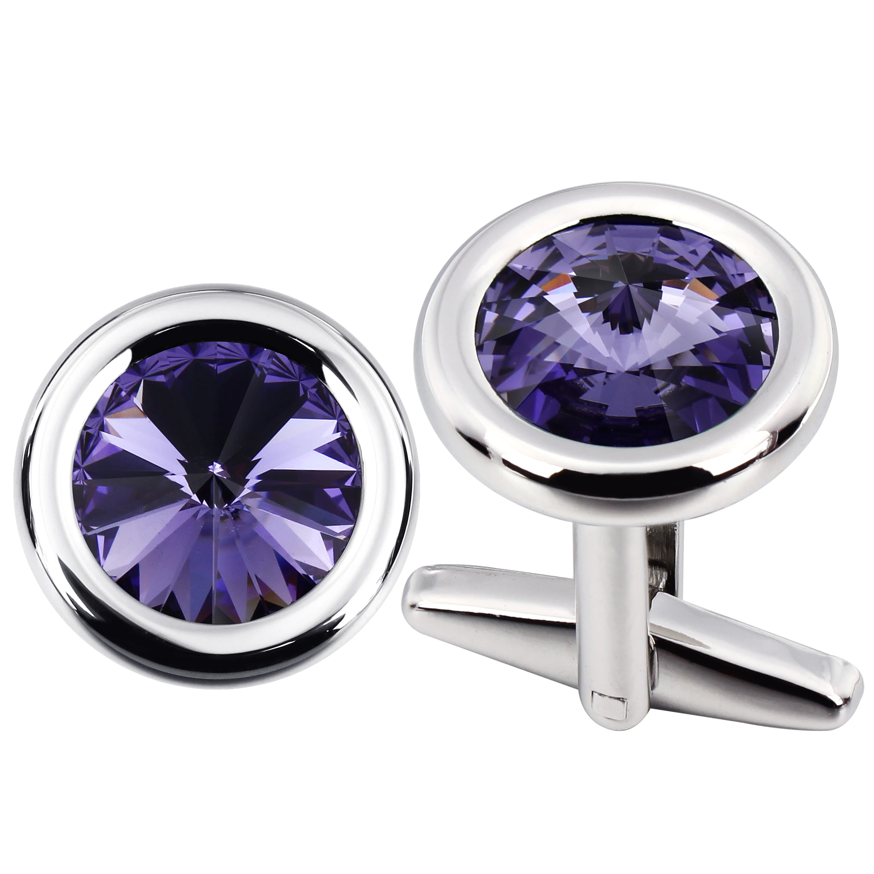 HAWSON Cufflinks for Men,Crystal Cuff Links for Formal Business Wedding Shirts in Gift Box