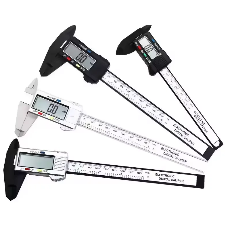 150mm/100mm Digital Caliper, Electronic Vernier Caliper with LCD Screen - Carbon Fiber, Precision Micrometer Measuring Tool
