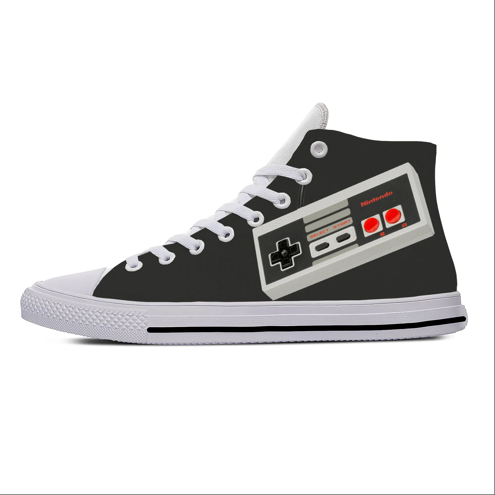 Nintendo Nes Controller High Top Sneakers Mens Womens Teenager Casual Shoes Canvas Running Shoes 3D Print Lightweight Shoe