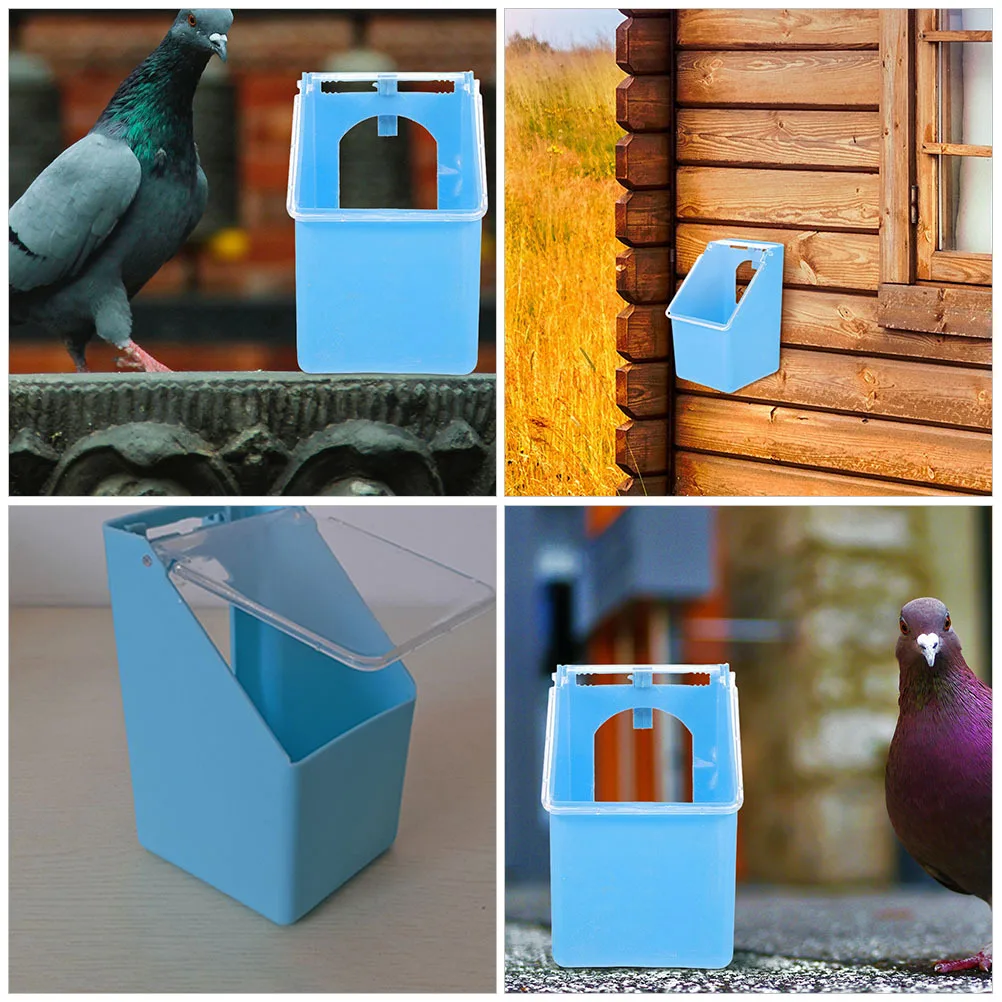 

2Pcs Plastic Hanging Pigeon Feeding Containers Wear Resistant Bird Feeder Boxes Leak Proof Small Bird Supplies