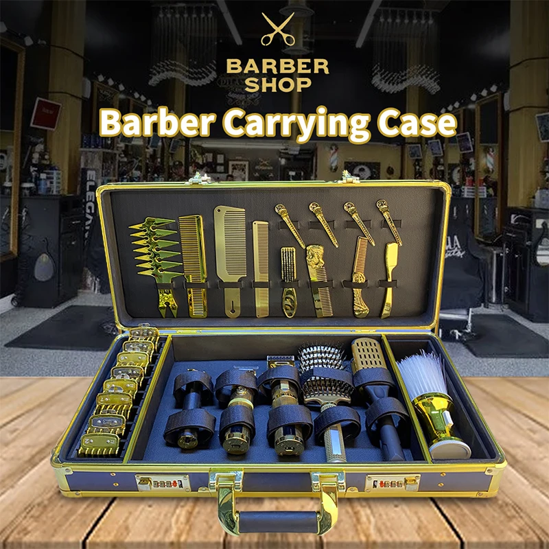 

Professional Aluminum Barber Tool Case Box Hair Stylist Clipper Scissors Comb Storage Case Carrying Box Tools Barber Suitcase