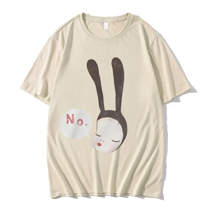 Yoshitomo Nara Bunny Girl No Graphic Tshirt Summer Unisex Fashion Art Aesthetic Trend T-shirt Men's Casual Oversized T Shirts