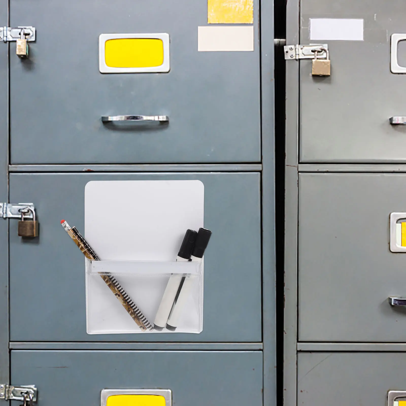 2Pcs 자기 파일 홀더 냉장고 사무실 액세서리에 대 한 경량 투명 PVC 주최자 자기 파일 홀더