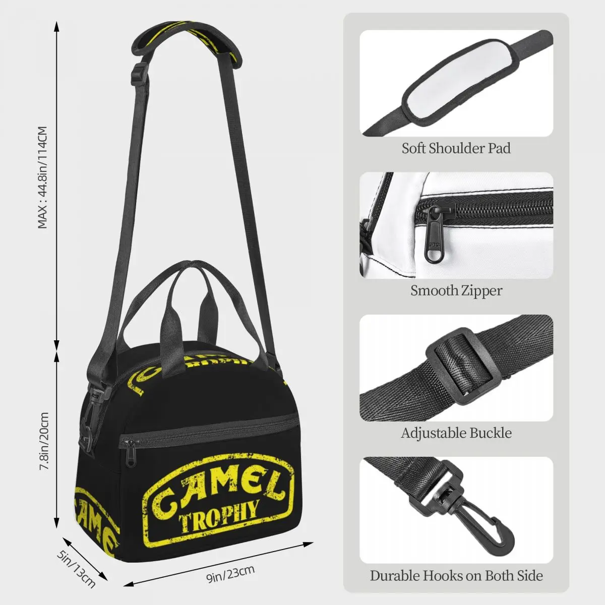 Camel Trophy Lunch Bags Insulated Bento Box Waterproof Lunch Tote Picnic Bags Cooler Bag for Woman Student