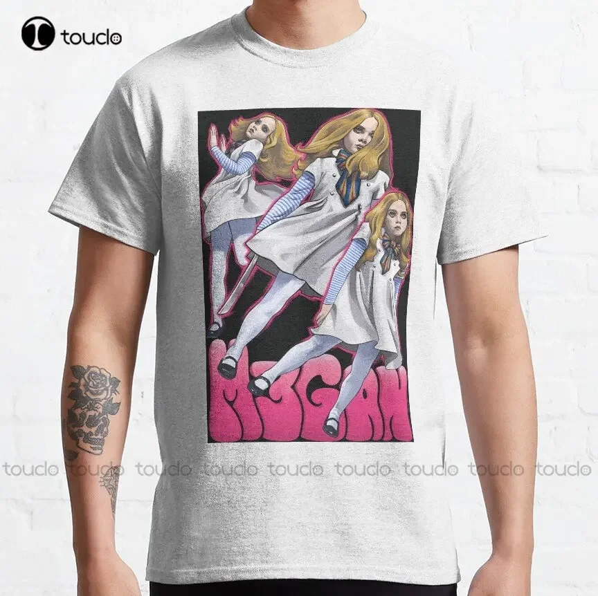 

Меган / M3Gan Movie Art Классическая футболка Черные футболки с принтом Футболка на заказ для взрослых и подростков Унисекс Футболки с цифровой печатью Xs-5Xl