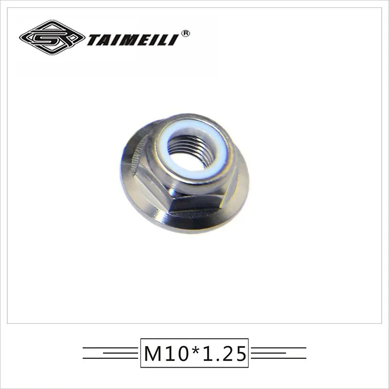 Titanium alloy flange nylon lock nut M6 M8 M10 x 1.5 / 1.25 motorcycle modified nut