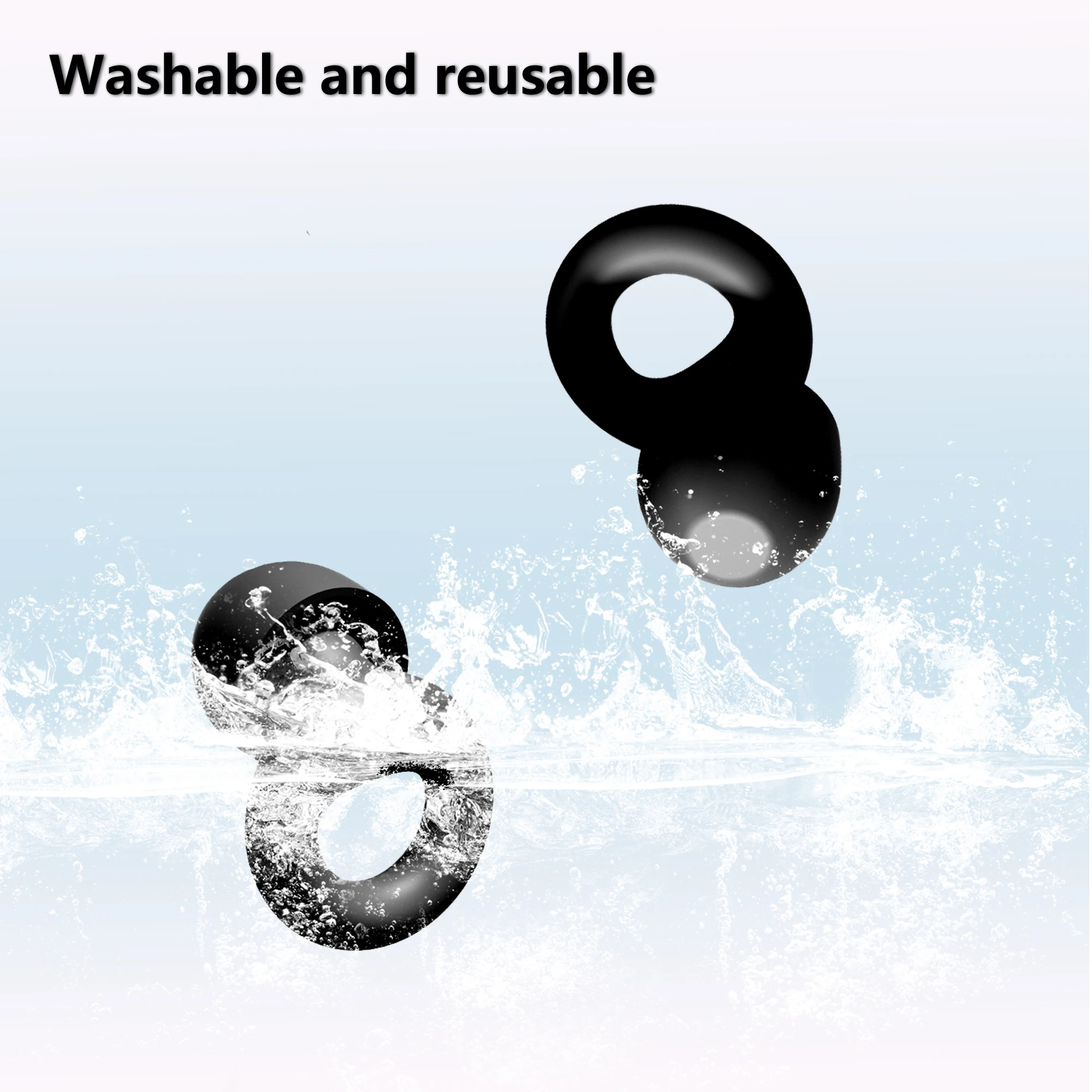 

Soft Reusable Silicone Earplugs Noise Cancelling Waterproof Sleep & Swim Ear Filters for Noise Reduction